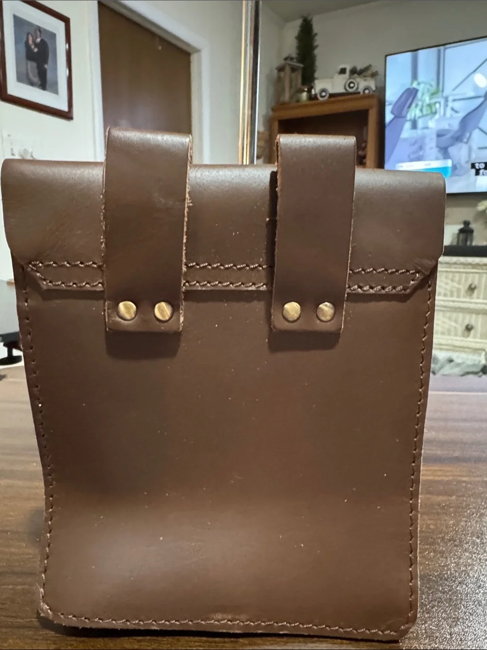 Brown Leather Men's Messenger Satchel